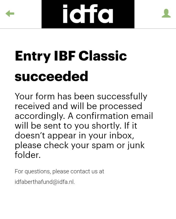 IDFA Bertha Fund — Entry Confirmed