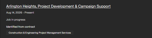 Arlington Heights — Project Development contract record