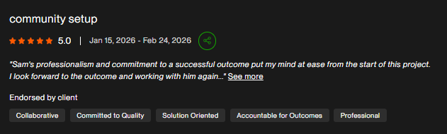 Community Setup contract record