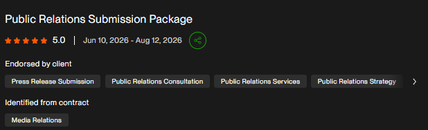 Public Relations Submission Package contract record