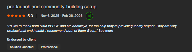 Pre-launch and Community-Building Setup contract record